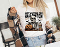 Just Waiting For Halloween - Funny Skeleton T-Shirt