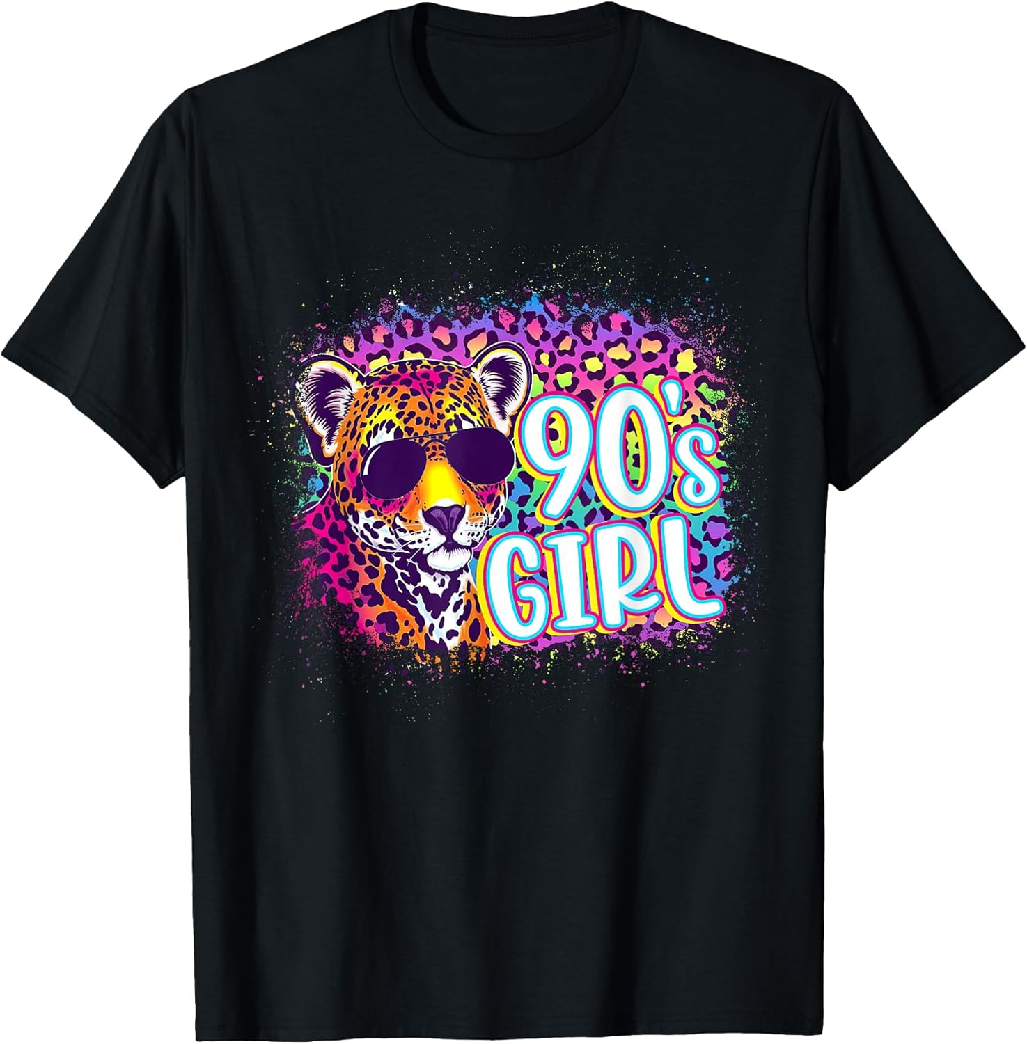 90s Girls Birthday Party Rainbow Leopard Print 1990s Women T-Shirt Unisex T-shirt, Sweatshirt, Hoodie, Long Sleeve Tee