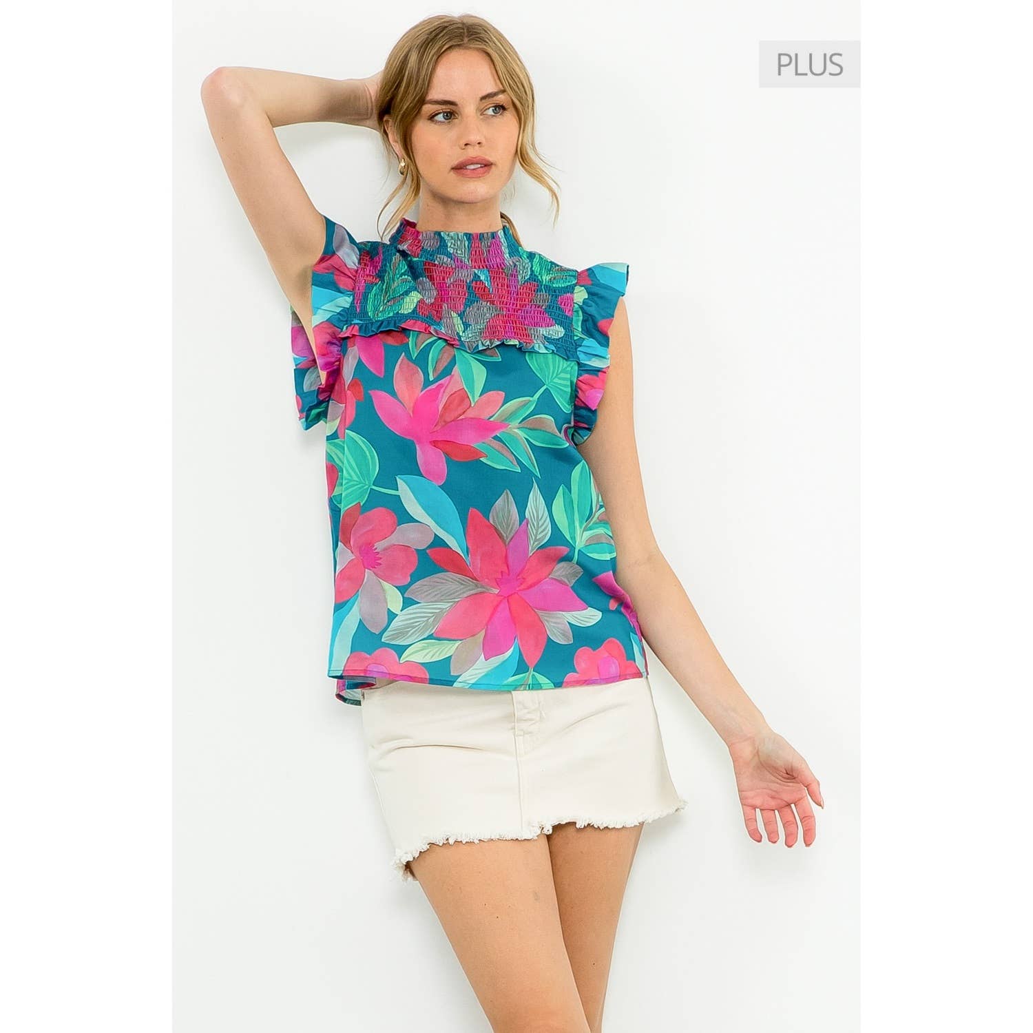 /Size Xl/ Smocked Flower Print Top Unisex T-shirt, Sweatshirt, Hoodie, Long Sleeve Tee