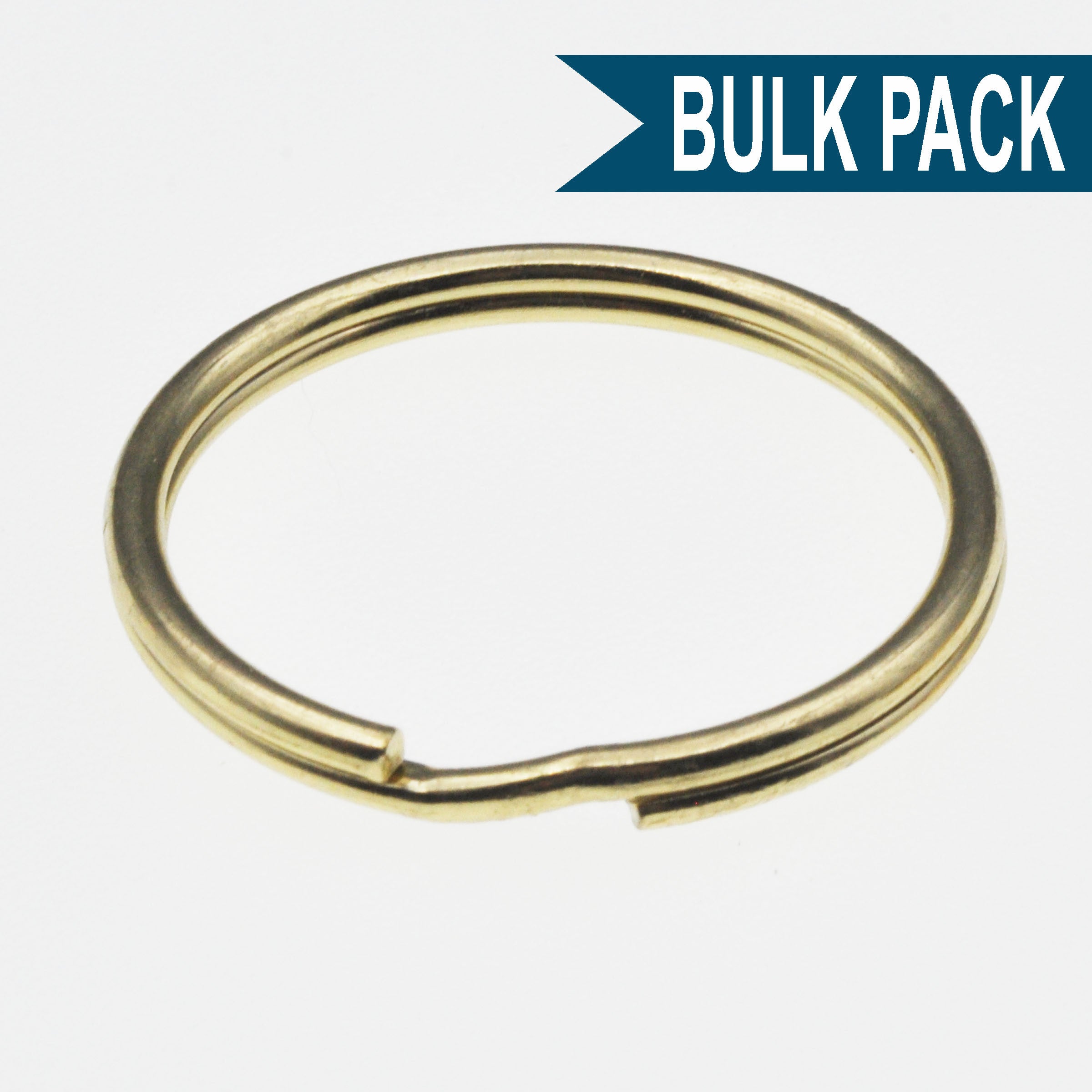 Brass Plated Split Key Ring 1-1/4 Inch Diameter-Bulk Pack of 100