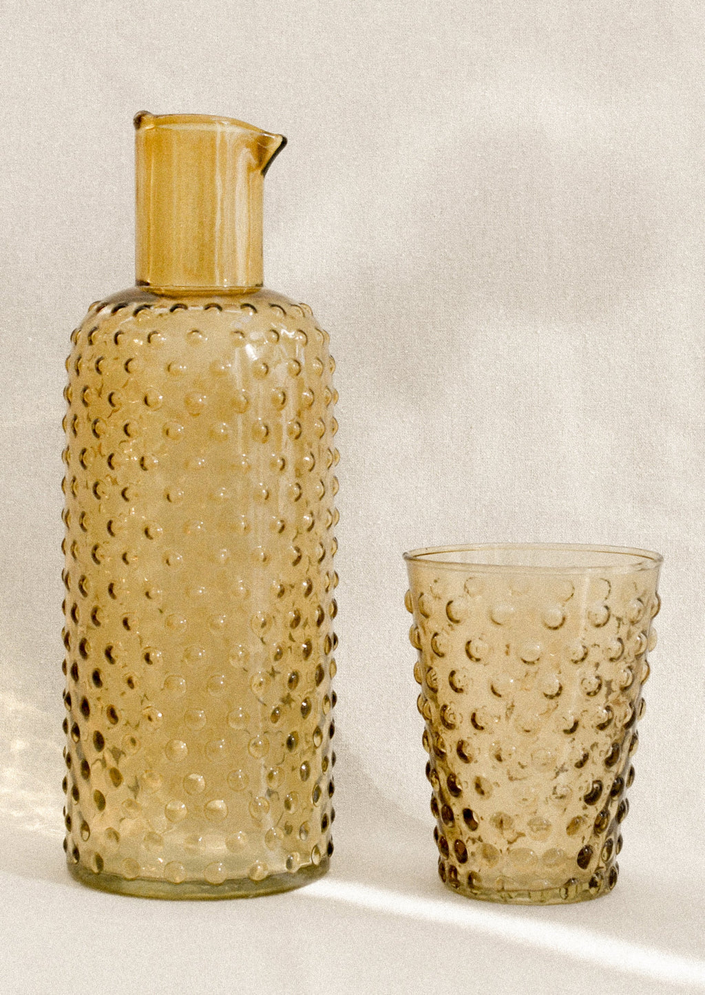 Jewel Hobnail Glass Carafe
