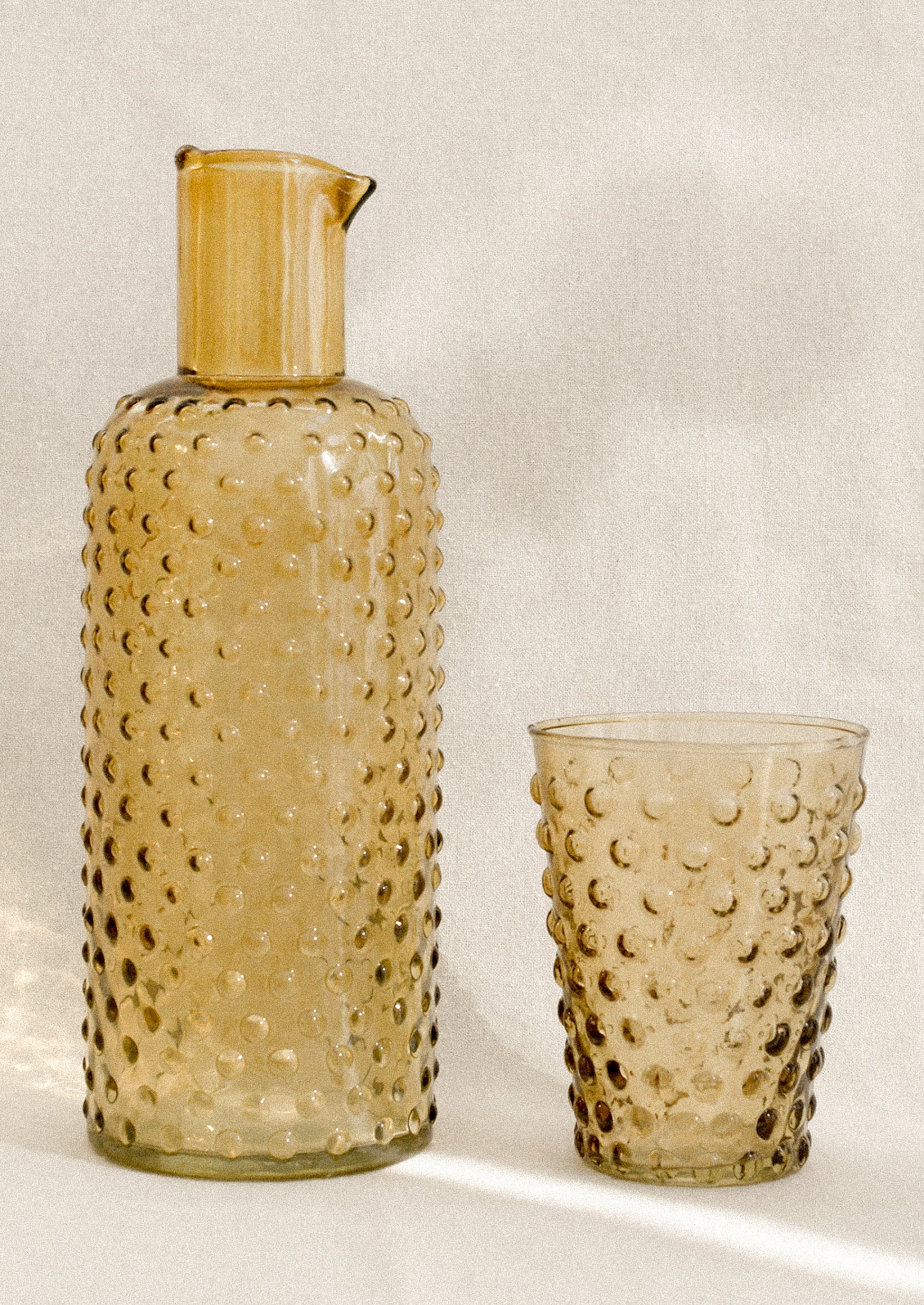 Jewel Hobnail Glass Carafe