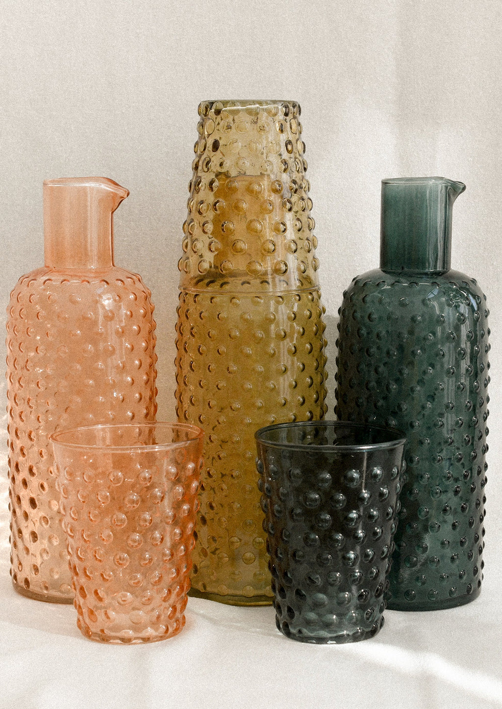 Jewel Hobnail Glass Carafe