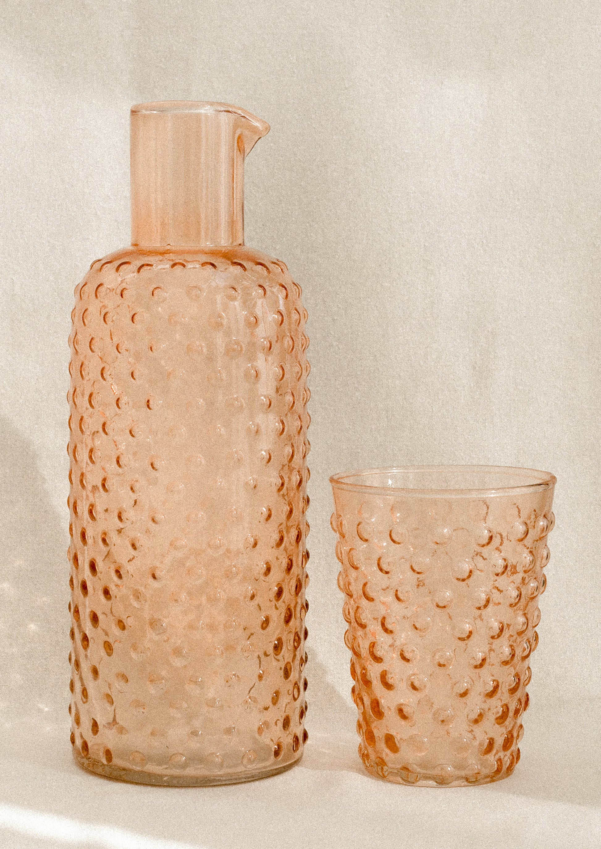 Jewel Hobnail Glass Carafe