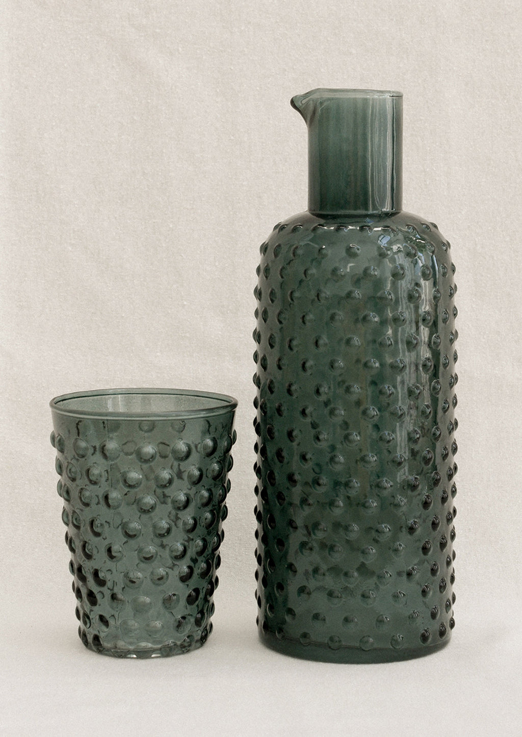 Jewel Hobnail Glass Carafe