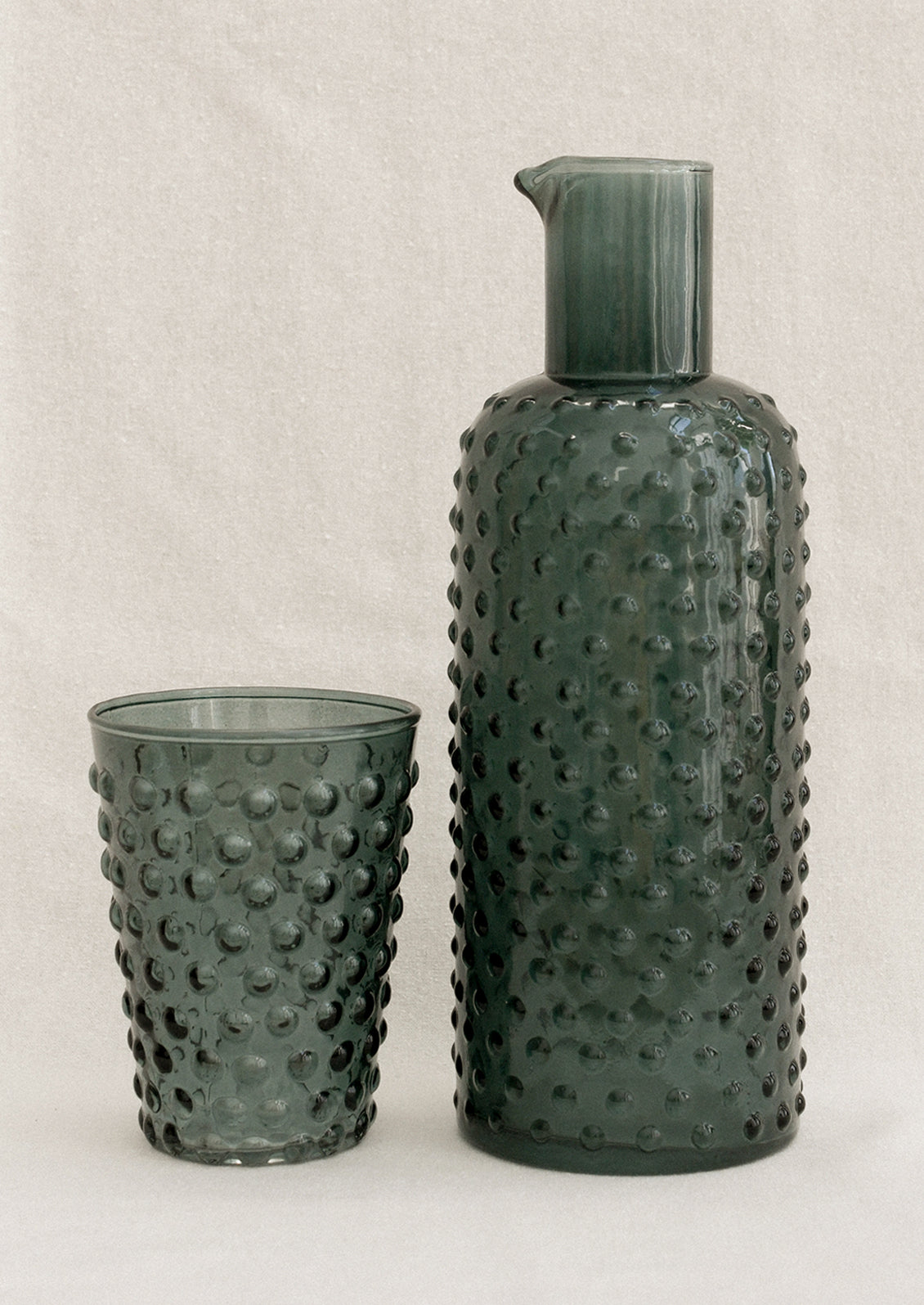 Jewel Hobnail Glass Carafe
