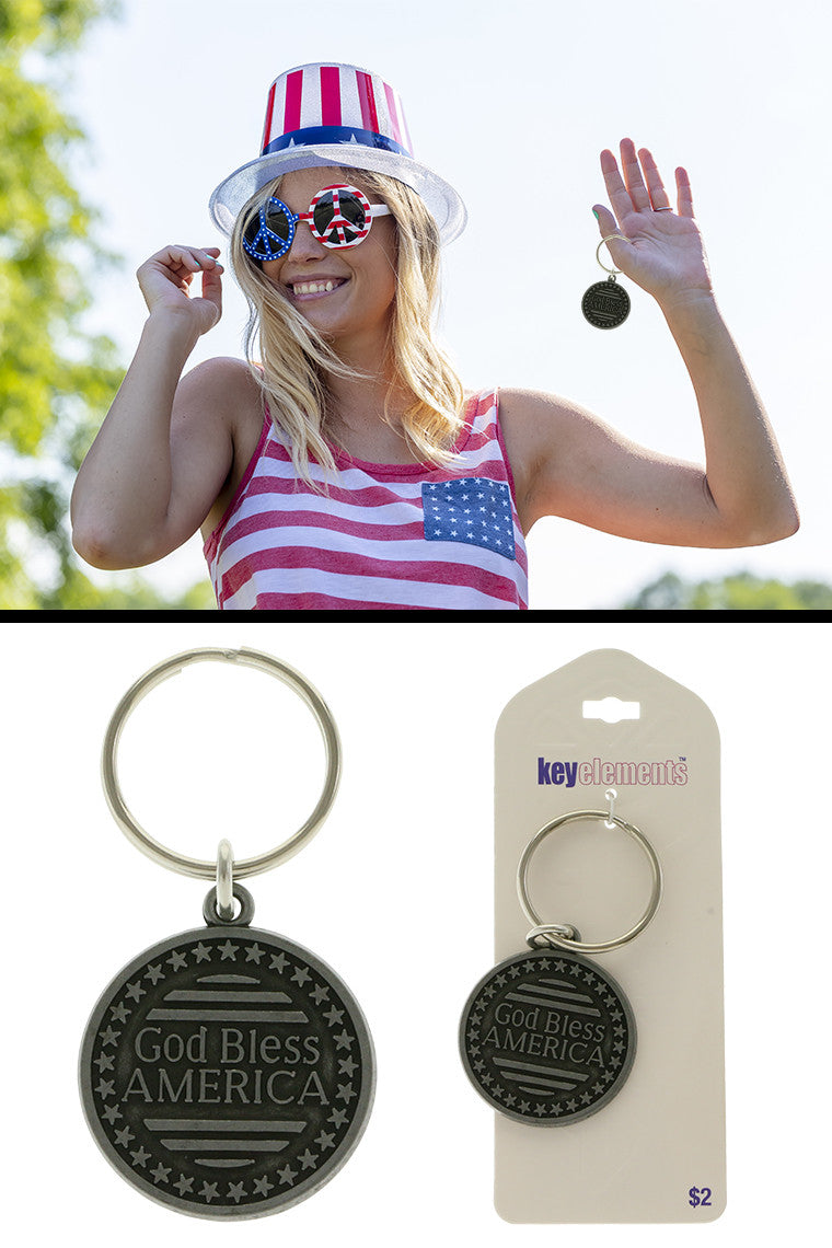 Patriotic Double Sided Key Chain KEKC4996