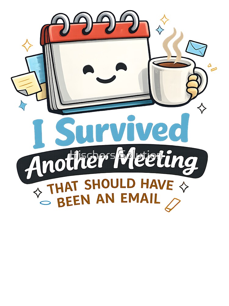 I Survived Another Meeting That Should Have Been an Email – Funny Office Shirt & Office Humor Design by Hischers Solution