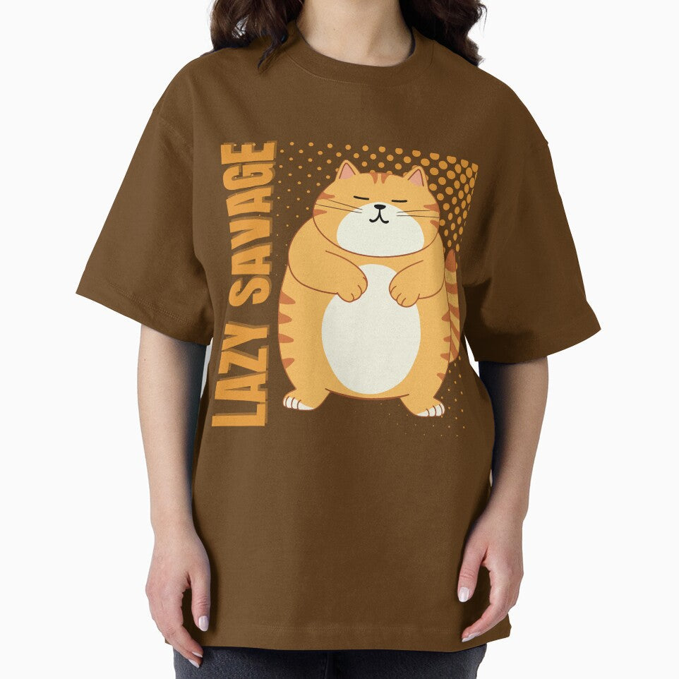 Funny Cat "Lazy Savage" by PrintepreneurDesigns Unisex T-shirt, Sweatshirt, Hoodie, Long Sleeve Tee