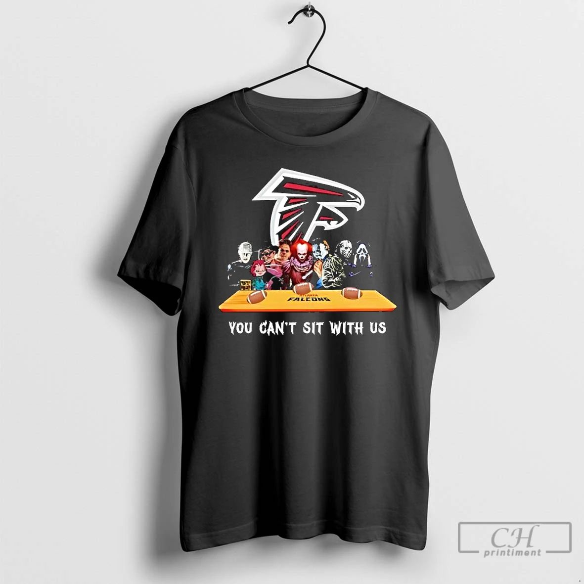 Premium Atlanta Falcons Horror Movies Halloween You Cant Sit With Us T Shirts Unisex T-shirt, Sweatshirt, Hoodie, Long Sleeve Tee